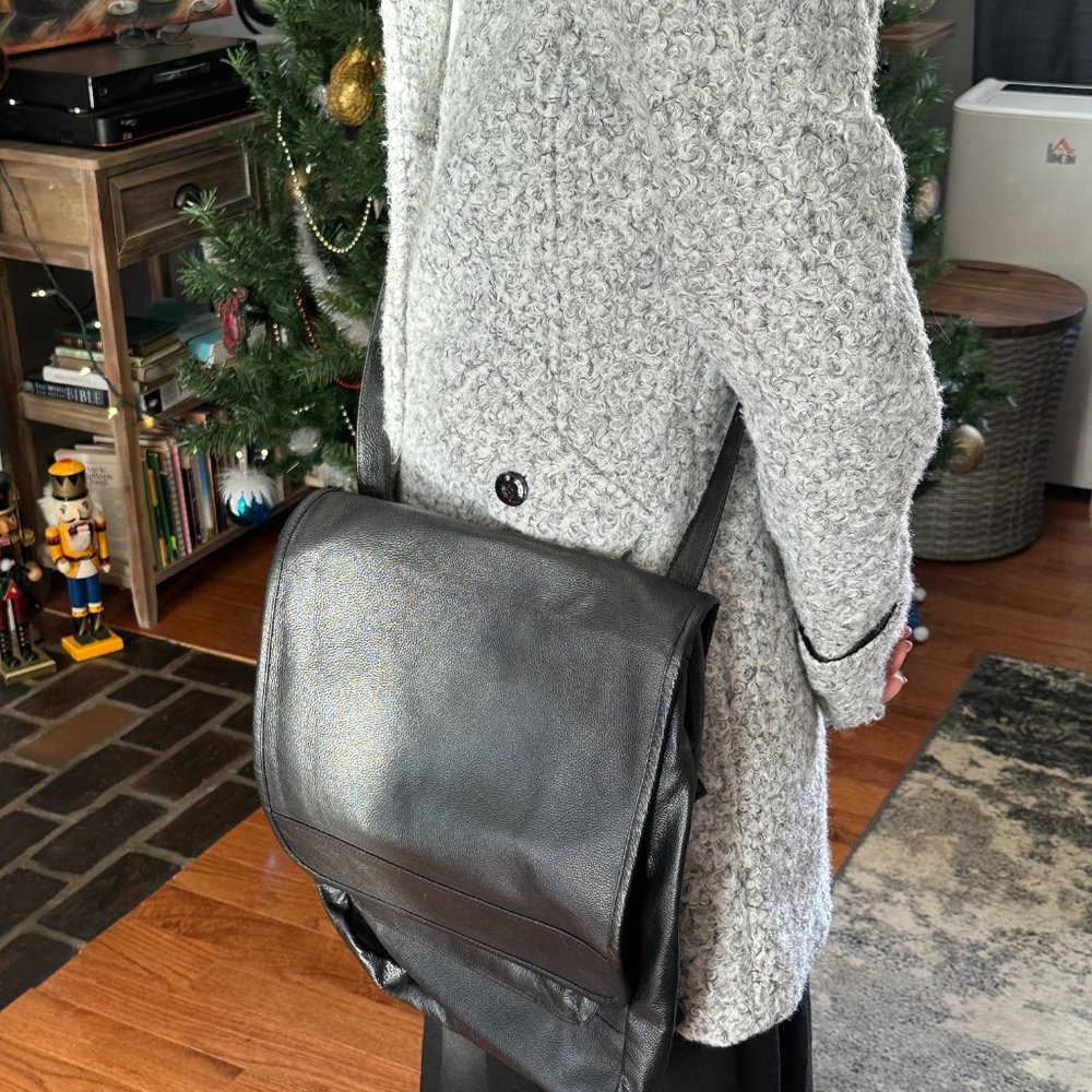 Genuine Leather Backpack/Cross Body Purse Bag